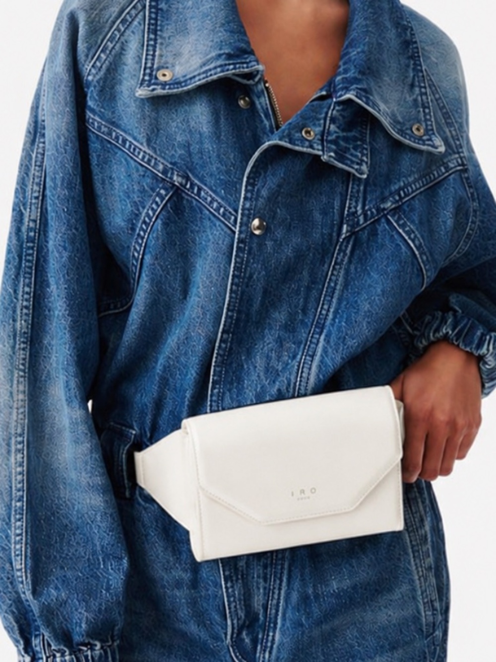IRO Paris Horu Calfskin Belt Bag White